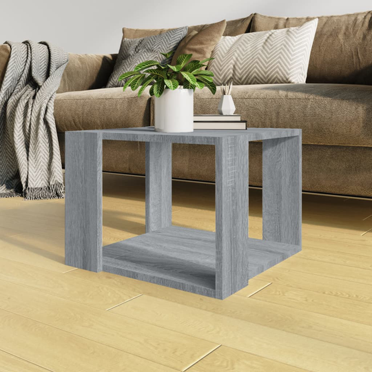 vidaXL Soffbord grå sonoma-ek 40x40x30 cm konstruerat trä