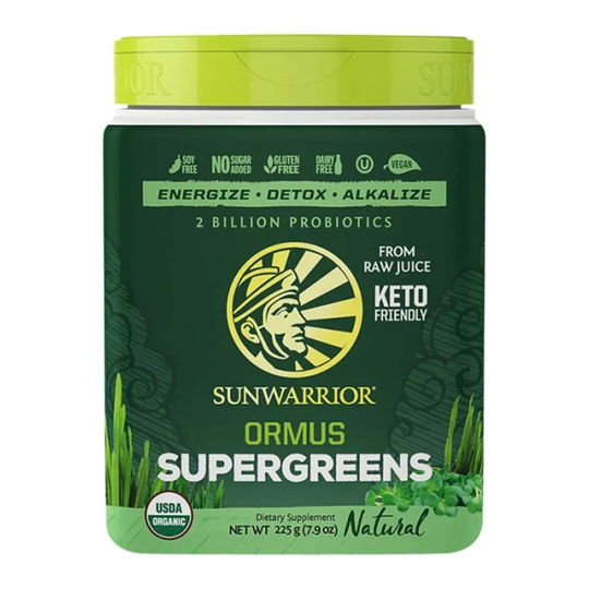 Sunwarrior Ormus Super Greens Naturell, 225 g ekologisk