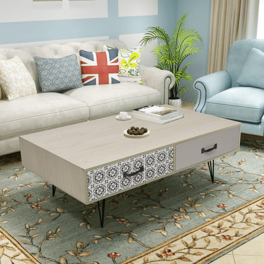 vidaXL Soffbord 100x60x35 cm beige