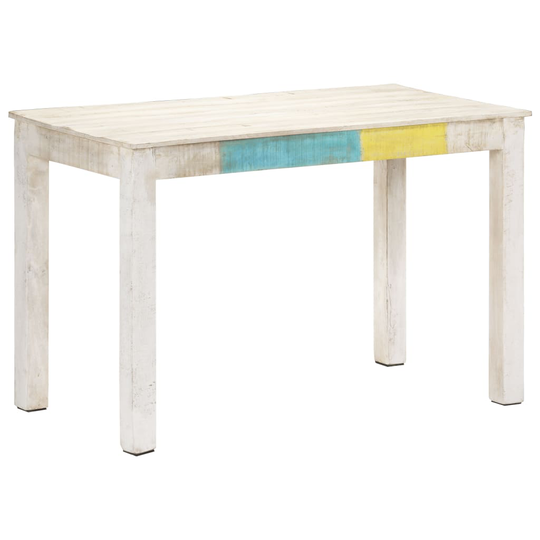 vidaXL Matbord vit 120x60x76 cm massivt mangoträ