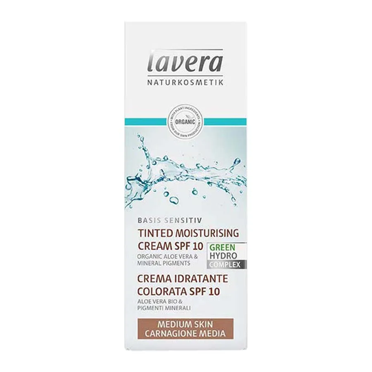 Lavera Basis Sensitiv Tinted Moisturising Cream SPF 10 - Medium skin, 50ml
