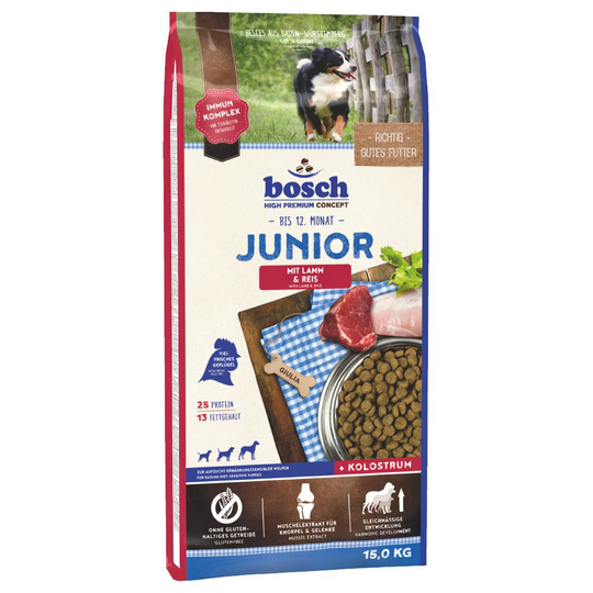 bosch Junior Lamm & ris - 15 kg