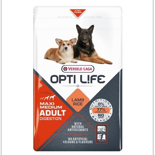 Opti Life Digestion Adult Medium & Maxi - Ekonomipack: 2 x 12,5 kg