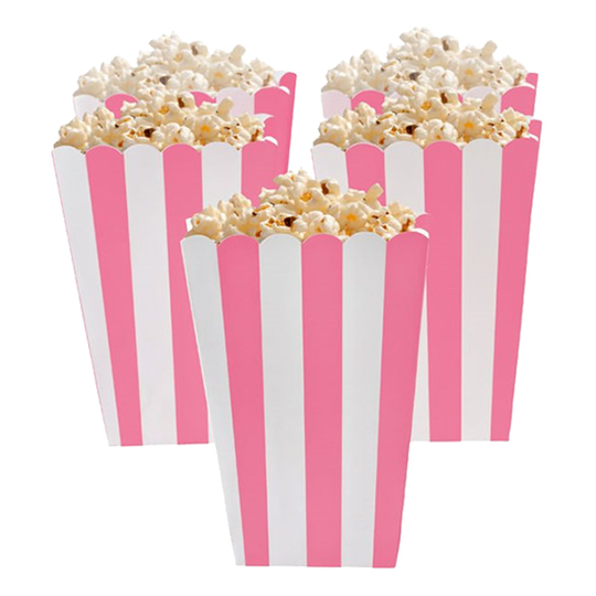 Popcornbägare Rosa Randiga - 5-pack