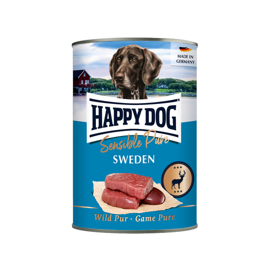 Happy Dog Sensible Pure 6 x 400 g - Sweden (vilt pur)