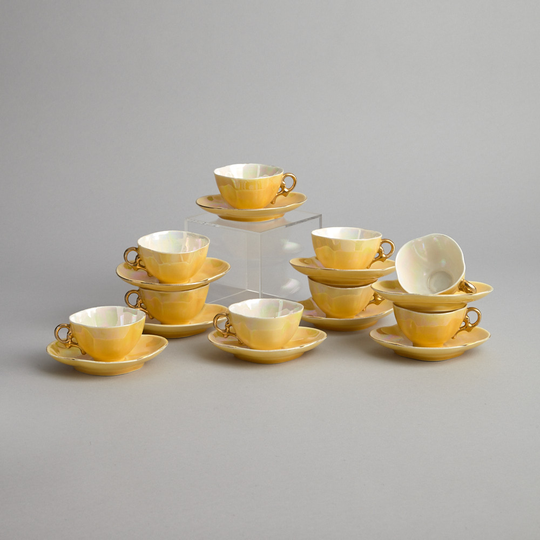 Vintage - SÅLD Tjeckiska Espressokoppar med Fat 9 st