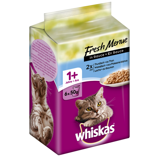 Whiskas Fresh Menue - 12 x 50 g Tonfisk, vitfisk, lax i sås