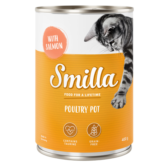 Ekonomipack: Smilla Poultry Pot 24 x 400 g - Mört fjäderfäkött med lax