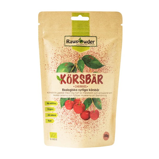Rawpowder Körsbär syrliga och soltorkade, 200g ekologisk