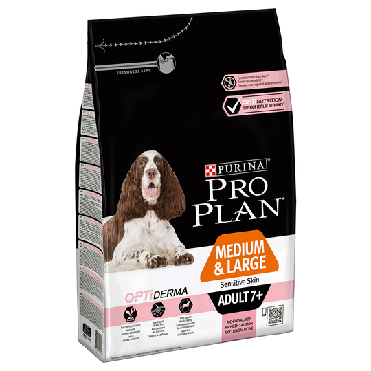 Pro Plan Medium/Large Adult 7+ Sensitive Skin OPTIDERMA - Ekonomipack: 2 x 3 kg