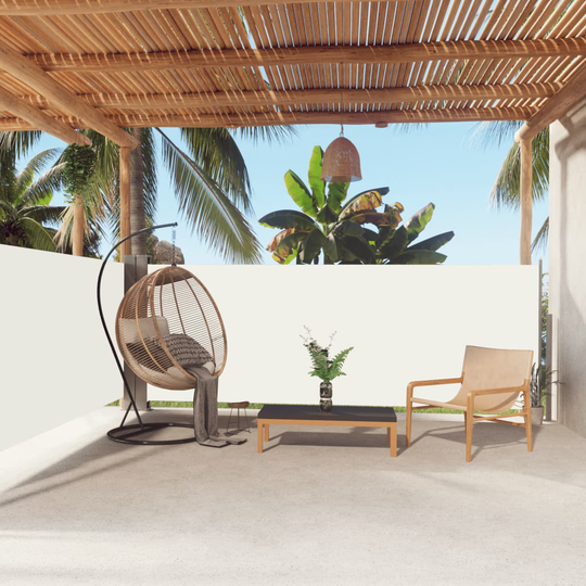 vidaXL Infällbar sidomarkis gräddvit 140x600 cm