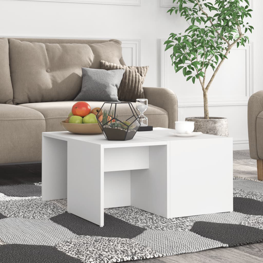 vidaXL Soffbord 4 st vit 33x33x33 cm spånskiva