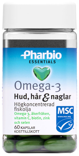 Pharbio Essentials Omega-3 Hud, hår & naglar 60st