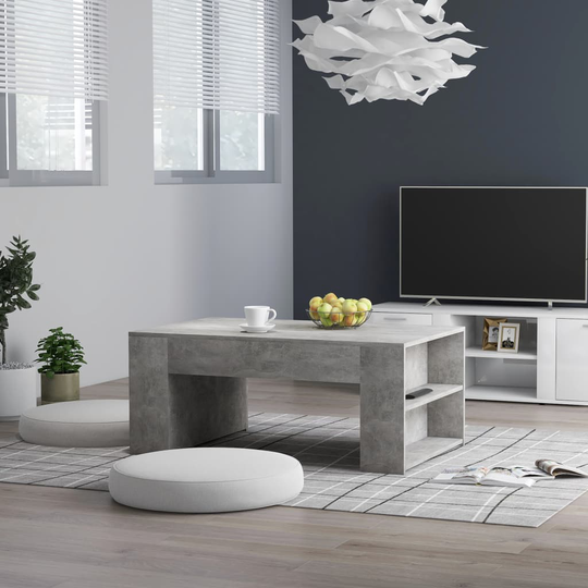 vidaXL Soffbord betonggrå 100x60x42 cm spånskiva