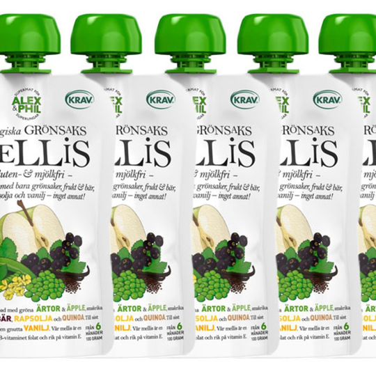 AlexΦl Smoothie med gröna ärtor & svarta vinbär, 5-pack
