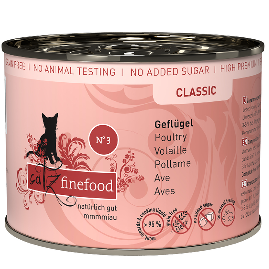 Ekonomipack: catz finefood på burk 12 x 200 g - Blandpack: Kyckling & tonfisk + Fågel