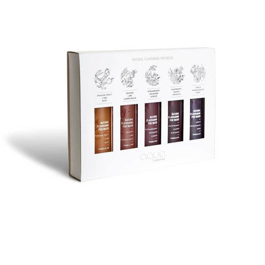 Aqua Gustus Natural Flavouring For Water 5 smaker i en presentlåda 5 x 50 ml