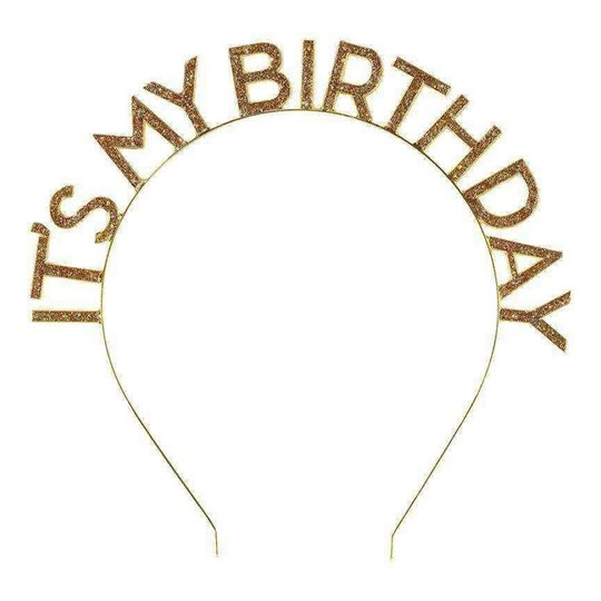 Diadem It's my Birthday Guld/Glitter