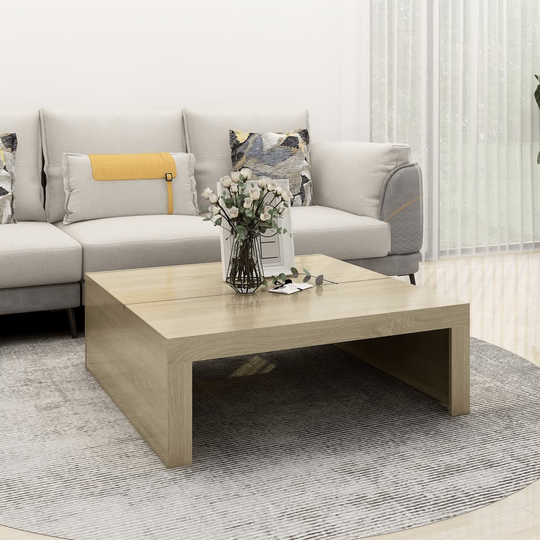 vidaXL Soffbord sonoma-ek 100x100x35 cm spånskiva