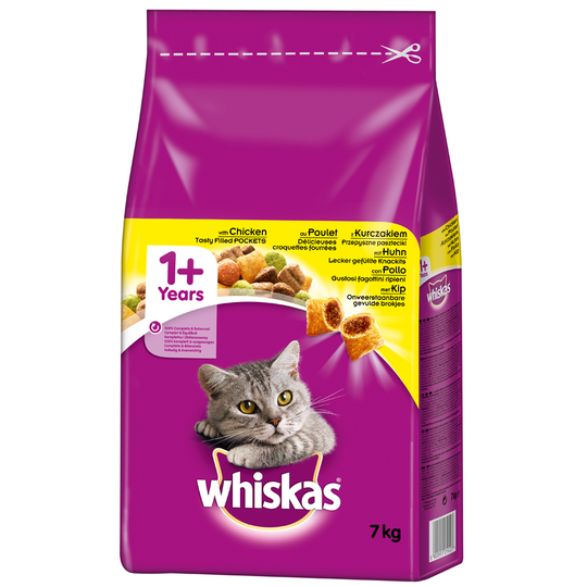 Ekonomipack: Whiskas torrfoder - 1+ Kyckling (2 x 7 kg)