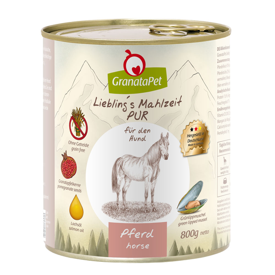GranataPet Liebling's Mahlzeit PUR med hästkött - 6 x 800 g