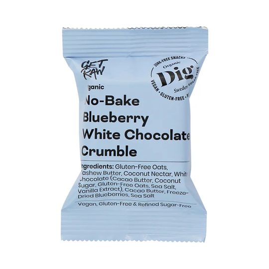 DIG No-Bake smulpaj blåbär vit choklad, 35 g ekologisk