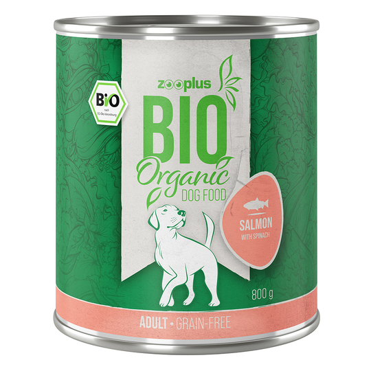 Ekonomipack: zooplus Bio 12 x 800 g - Eko-lax med eko-spenat (spannmålsfritt)
