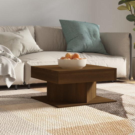 vidaXL Soffbord brun ek 57x57x30 cm konstruerat trä