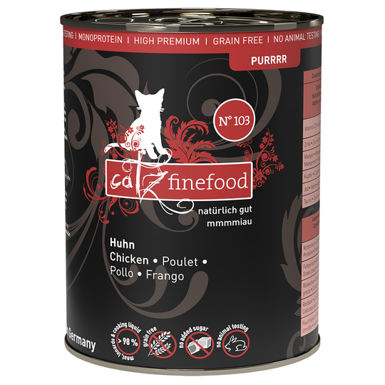 Ekonomipack: catz finefood Purrrr 12 x 400/375 g - No. 103 kyckling (12 x 400 g)