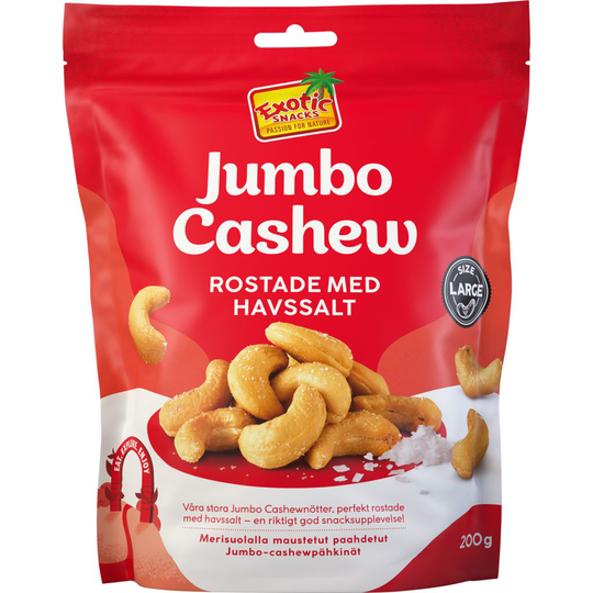 Exotic Snacks Jumbo Cashew Havssalt 200 g