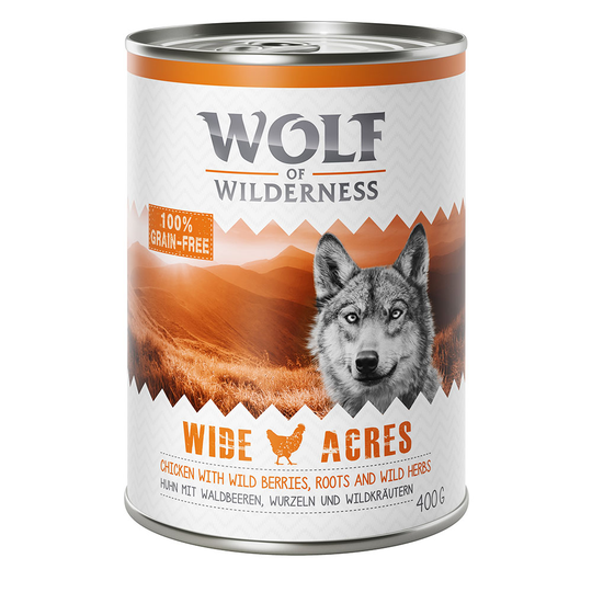 Ekonomipack: Wolf of Wilderness 12 x 400 g NY! Wide Acres - Chicken