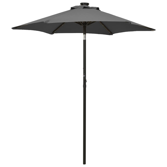 vidaXL Parasoll med LED-lampor antracit 200x211 cm aluminium