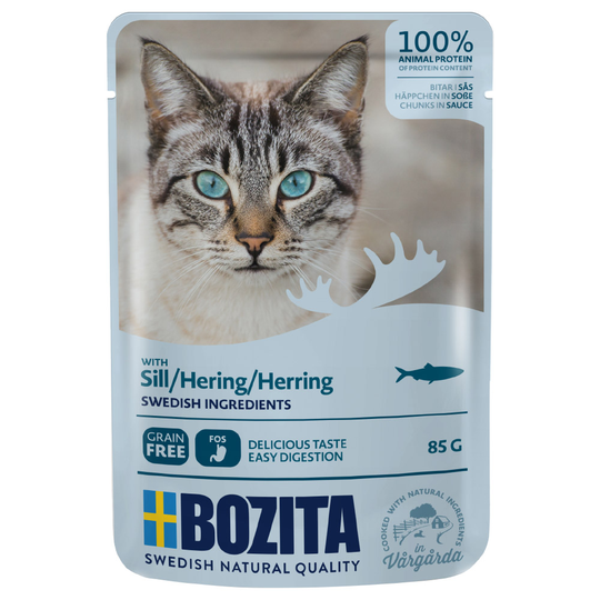 Bozita bitar i sås Pouch 12 x 85 g - Sill
