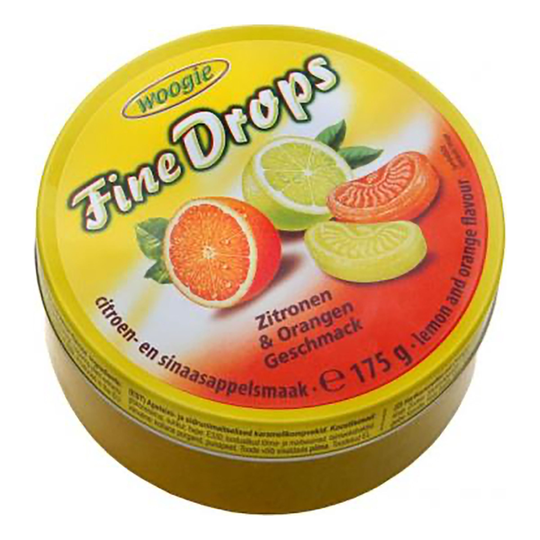 Fine Drops Citron & Apelsin i Plåtburk - 175 gram