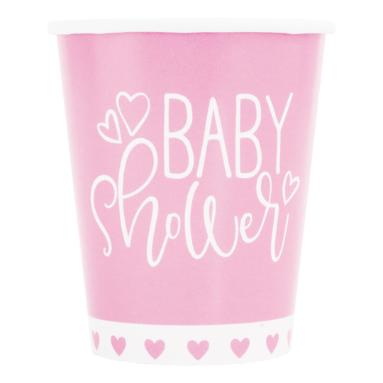 Pappersmuggar Baby Shower Rosa