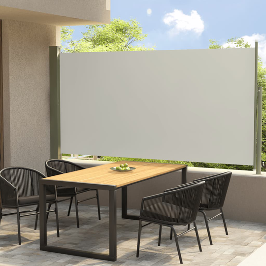 vidaXL Infällbar sidomarkis 160x300 cm gräddvit