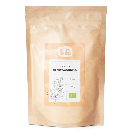 Happy Green Ashwagandha pulver, 200g ekologisk