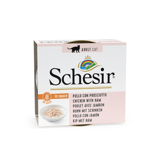 Schesir Natural i sås 6 x 70 g - Kyckling & skinka