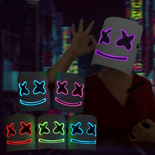 Marshmello El Wire LED Mask - Grön