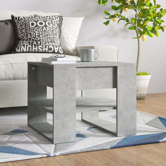 vidaXL Soffbord betonggrå 55,5x55x45 cm konstruerat trä