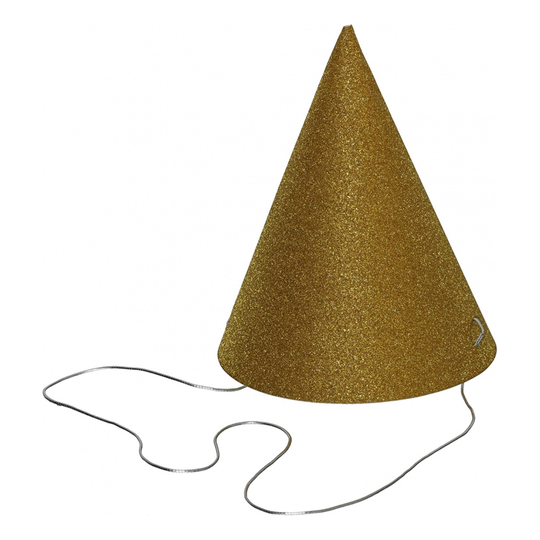 Glittriga Partyhattar Guld - 4-pack