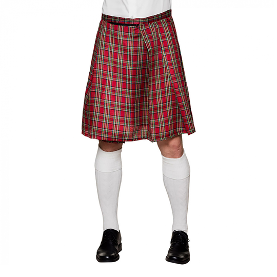 Kilt Skotskrutig Röd - One size