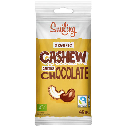 Smiling Cashewnötter Salt Ljus Choklad 45 g