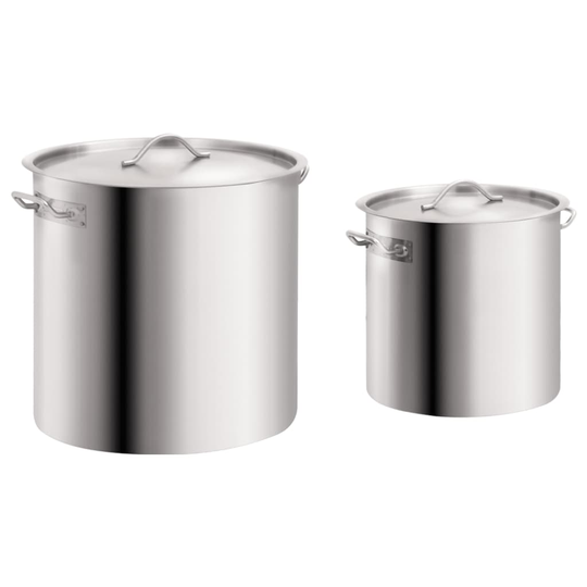vidaXL Grytor 2 delar 71/36 L rostfritt stål