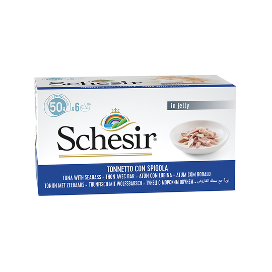 Schesir Small i gelé 6 x 50 g - Tonfisk & havsabborre
