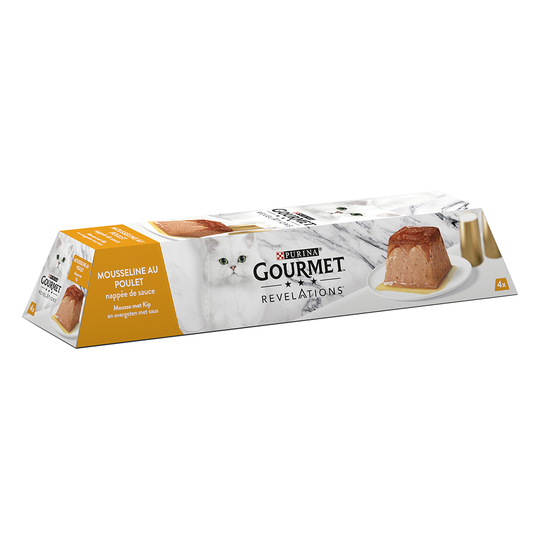 8 + 4 på köpet! Gourmet Revelations Mousse kattmat - Kyckling (12 x 57 g)