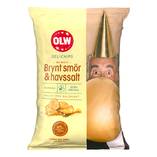OLW Delichips Brynt Smör & Havssalt - 150 gram