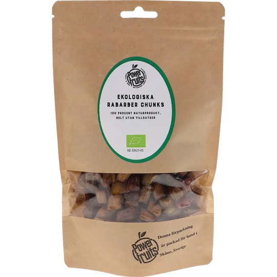 Powerfruits Mjuka Söta Rabarber Chunks Eko