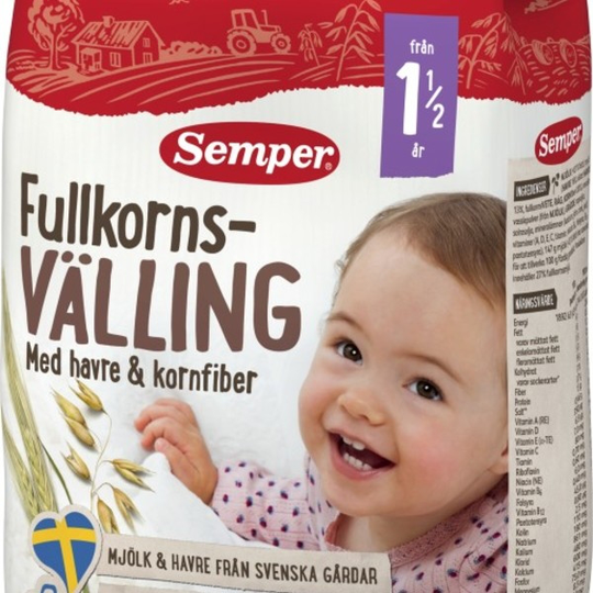 Semper Fullkornsvälling Med Havre & Kornfiber 1,5 år 5L