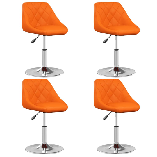 vidaXL Matstolar 4 st orange konstläder